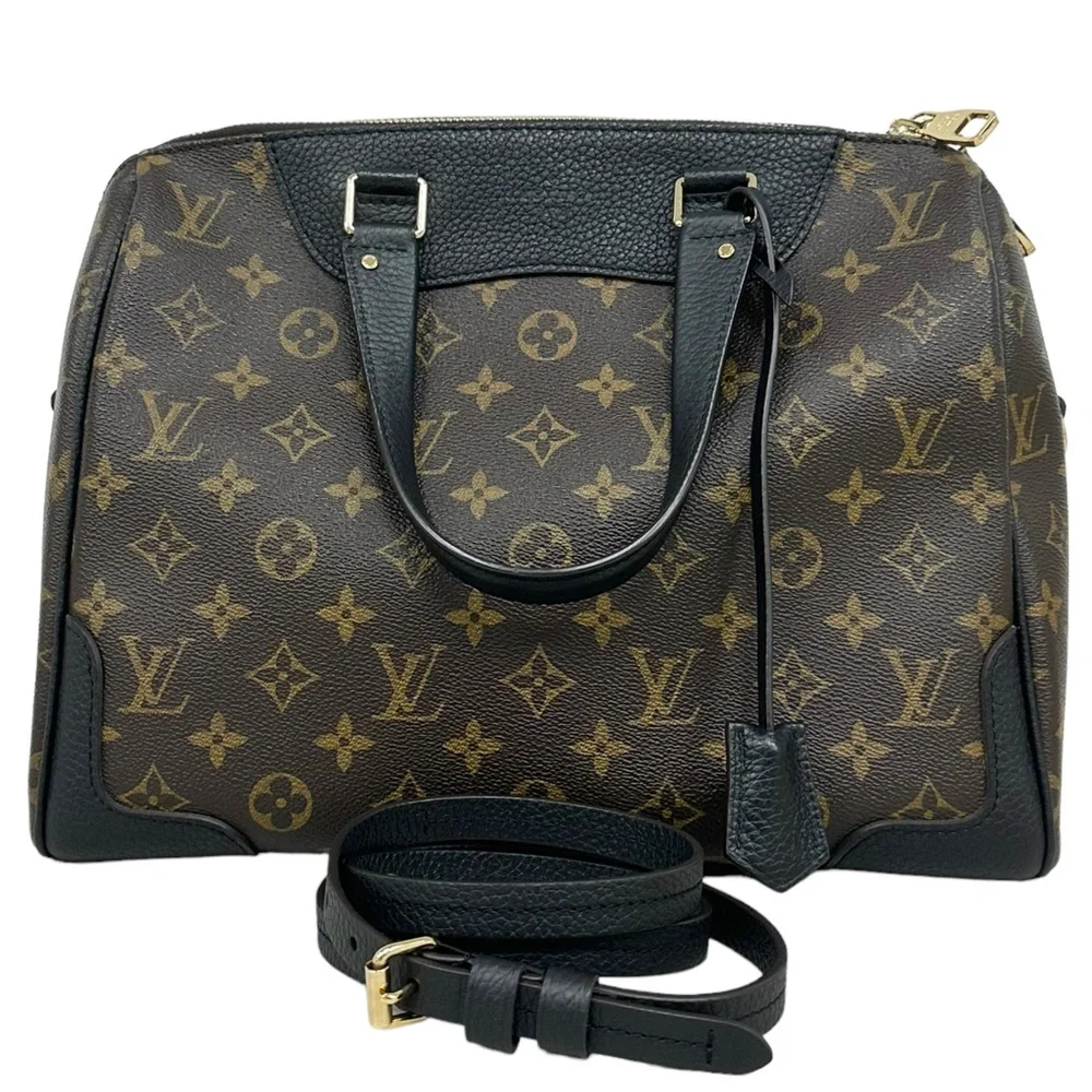 Louis Vuitton Retiro Brown Monogram Nior Black Satchel Duffle Crossbody Canvas - Picture 3 of 13
